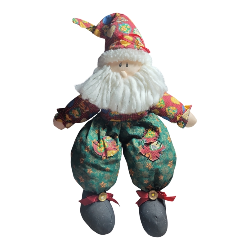 Anco shelf elf santa plush doll bearded decor approx 14" sits fiberfill gravel